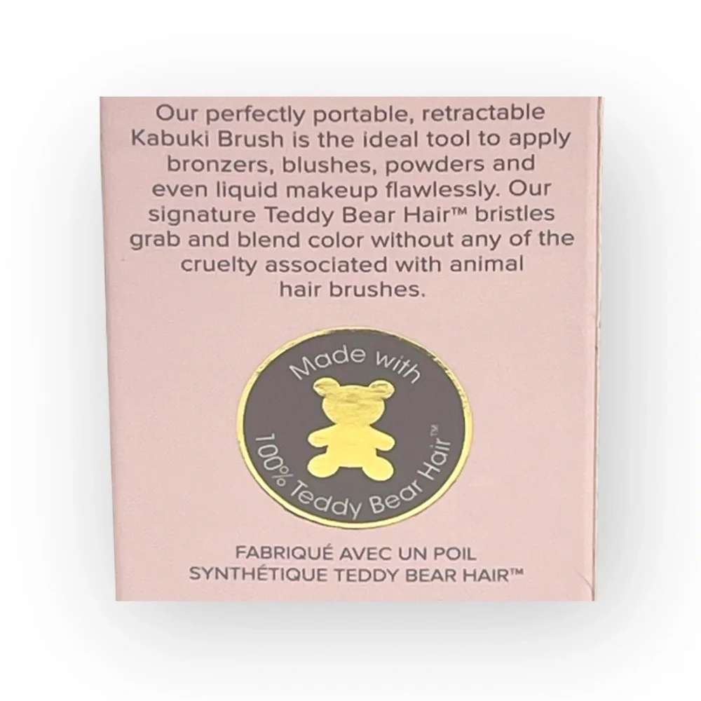 Deadstock: new Too Faced ㋛ Retractable Teddy Bear Hair Kabuki Brush ㋛ Metal Pink